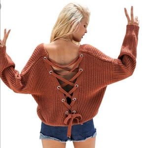 Back Lace Sweater